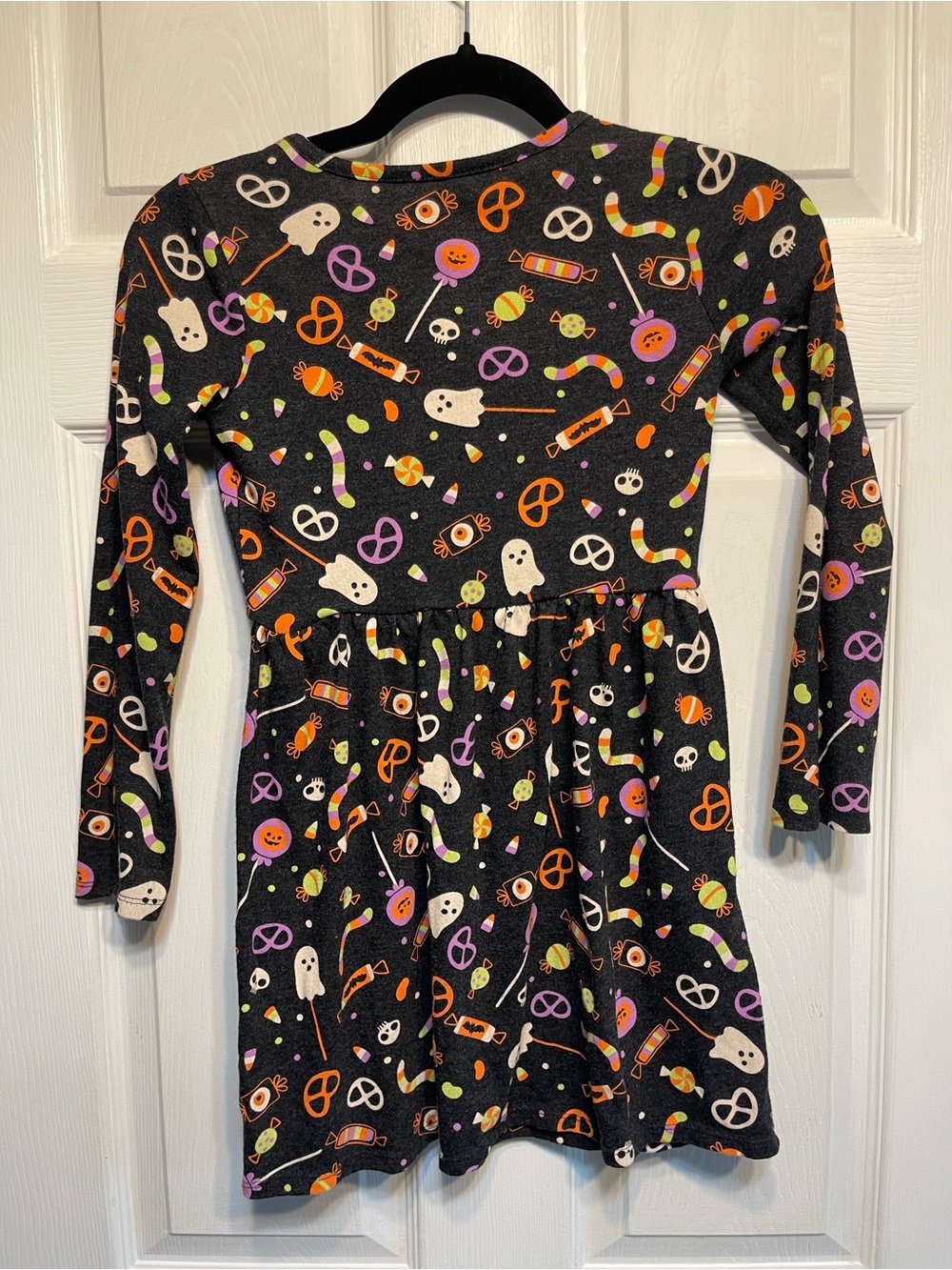 Cat & Jack Girls' Black Halloween Candy Print Dress - Picture 3 of 3